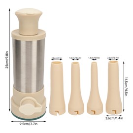 Embutidora de Salchichas con 4 Tubos de Relleno y Herramienta para Albóndigas Embutidora de Salchichas Máquina Manual para Hacer Salchichas Domésticas de Acero Inoxidable para