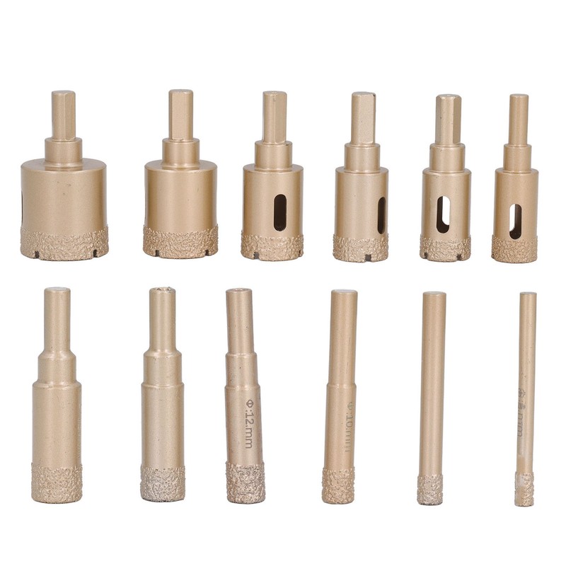 12Pcs Diamond Hole Saw Kit Carbon Steel 6 to 35mm
