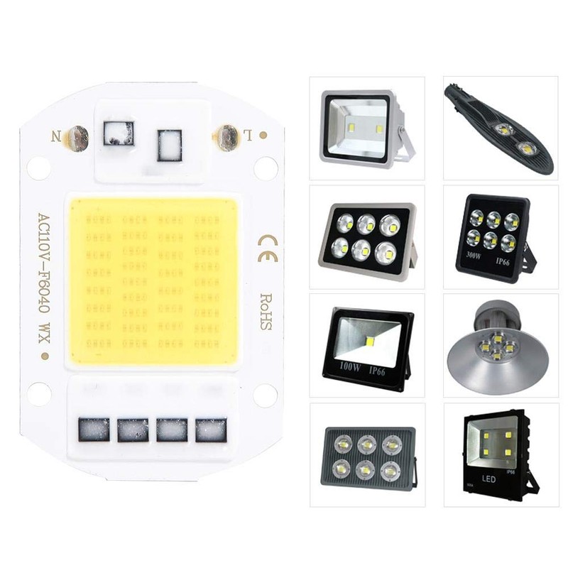 LED Chip, 50 W, 110 V, COB Light Source, Surface