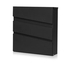 Ydocabinit Wall Mount Mailbox with Key Lock, Large Capacity Locking Mailbox for Outside, Galvanized Steel Cover and Rust-Proof Metal Post Box, 14.6"x14.6"x4.3" Black, MD002B