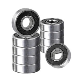 608 Bearing, 20 PCS ABEC-9 Miniature Metal Bearings, Double Shielded Stainless Steel Bearings for Long Skateboards, Four-Wheel Skates, and Wheels, Frictionless and Durable Performance