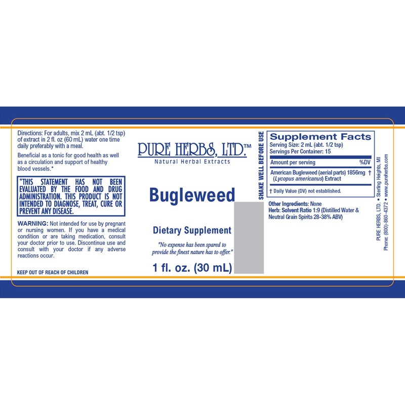 Pure Herbs: Bugleweed - 1 oz.