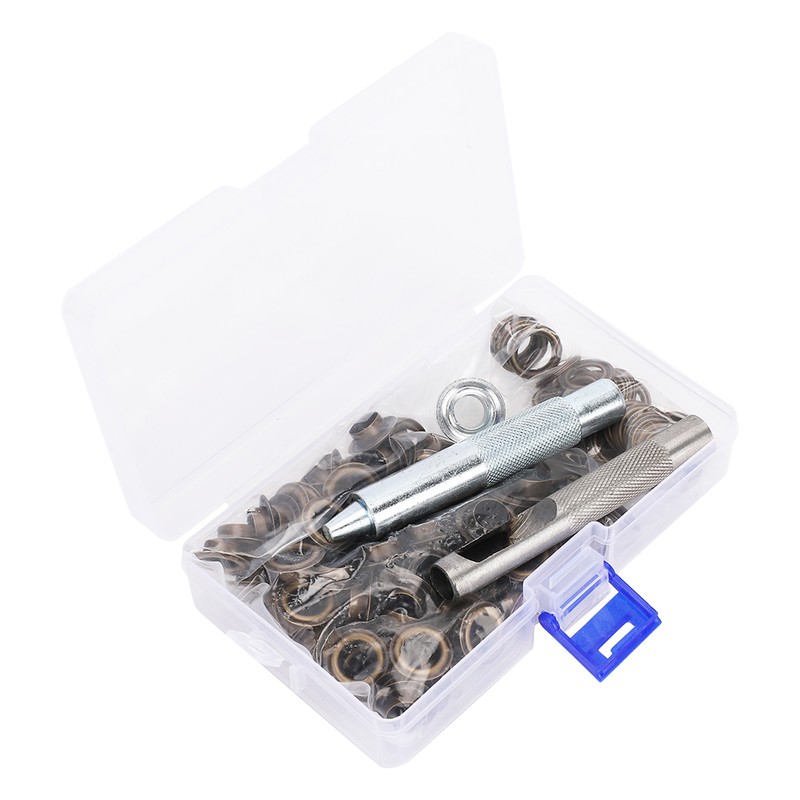 100pcs Bronze Round Eyelet Punch Die Tool Kit DIY Eyelets