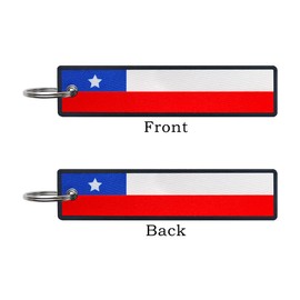 JAVD Chile Flag Keychain Tag with Key Ring - Keys, Cars, Motorcycles, Backpacks, Luggage and Gifts - EDC (3 Pack)