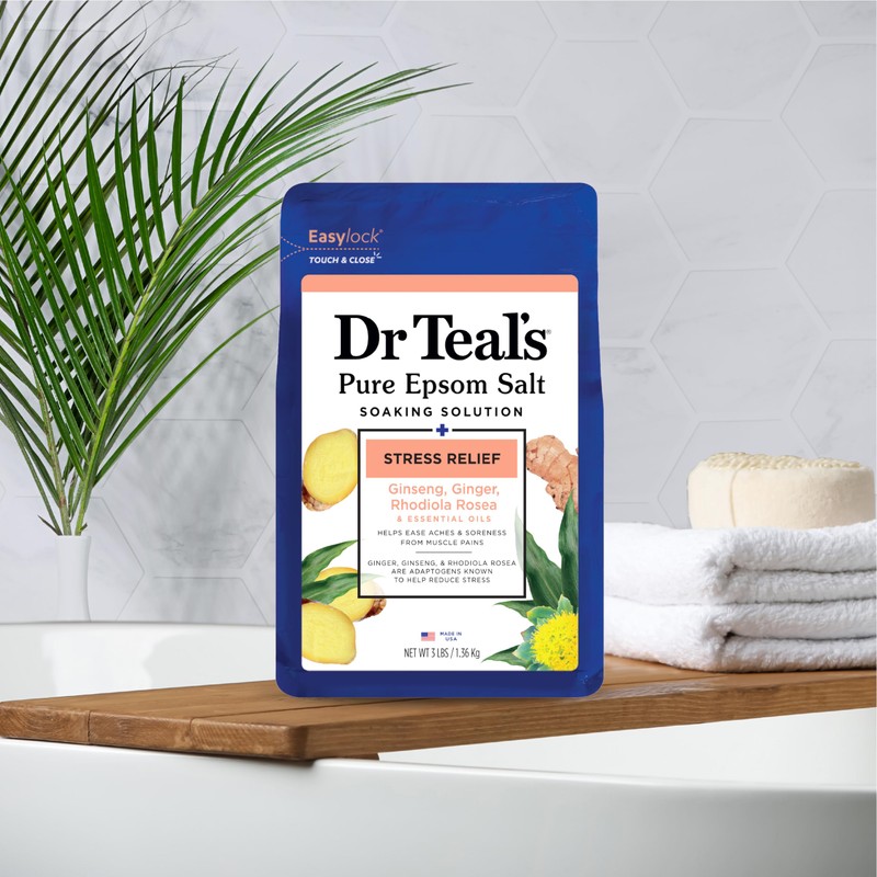 Dr Teal's Pure Epsom Salt, Stress Relief with Essential Oils,
