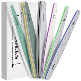 MORGLES - Limas de uñas, lima de uñas de grano profesional para uñas acrílicas/naturales/de gel (grano 100/150/180/220/240/280/1000/4000) - Actualización de caja