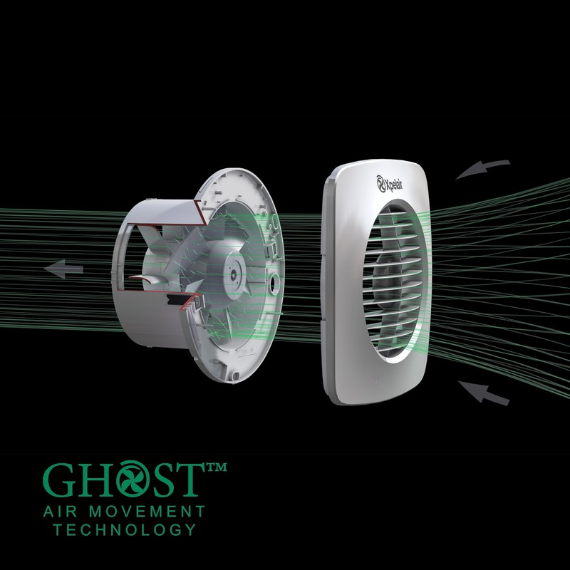 Xpelair DX100BHPTS 4 inch (100mm) Simply Silent DX100B Bathroom Fan-Humidistat