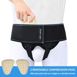 AIDY-PRO Inguinal Hernia Support for Men and Women Single/Double Hernia Truss, Inguinal Hernias Belt for Men and Women with 2 Removable Compression Pads Adjustable Waist Strap XL