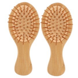 Gatuida 2Pcs Portable Wooden Combs Mini Styling Hairbrushes for All Hair Types Comfortable Lightweight Travel Friendly Design for