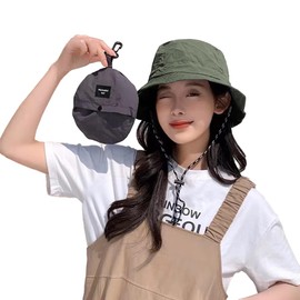 MRSXXNTY Bucket Hat, Safari Hat, Adventure Hat, Folding, UV Protection, Sunburn, Heatstroke Protection, Gardening, Women's, Men's, Sunshade, Travel, Bicycle, Outings, Women's, Walks, Sports, Outdoors, Fishing, Camping, Climbing (JP, Number Size, 21.7 inches (55.0 cm), 23.6 inches (60.0 cm), Green)