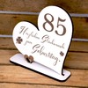 DEKOLANDO 85 Years Decorative Heart Stand 15 cm x 15
