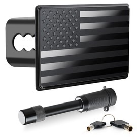 SINGARO Tow Hitch Cover, Heavy American Flag Metal Trailer Hitch Cover for 2 Inch Receivers, Ideal for Truck Accessories with 5/8-Inch Pin Diameter Trailer Hitch Lock