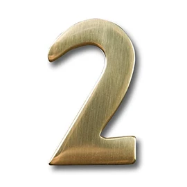 Self-Adhesive 2" Inch Imperial Brass Mailbox Number #2