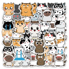 YSDYY 100 Sheets Of Cartoon Cat Stickers, Cute Animal Stickers, Vinyl Waterproof Graffiti Stickers, Fun Decorative Stickers, Scrapbook Stickers, Diy Decorative Stickers