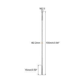 MECCANIXITY 304 Stainless Steel Threaded Tie Push Rods Servo Linkage for DIY RC Car, Boat, Car, Airplane, Helicopter Model&DIY Material, M2.5x100mm, Pack of 2