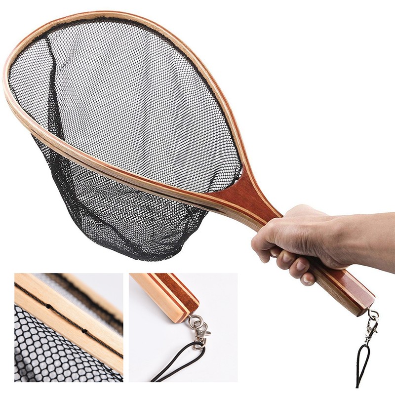 Fly Fishing Landing Net Trout Bass Nylon Mesh Catch and