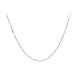 Carissima Women's 9ct (375) Gold 0.9 mm Diamond Cut Twist Curb Chain, White Gold, Diamond