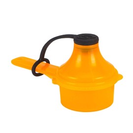 Plastic Measuring Scoop with Funnel, The Scoopie (15 cc | 1 tablespoon | 15 mL) Measuring Spoons for Powders, Coffee, Pet Food, Protein, Spices and Other Dry Goods (Pack of 1, Orange)