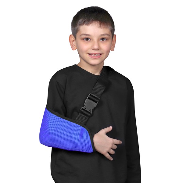 Soles Pediatric Mesh Arm Sling with Padded Shoulder Strap (Blue)