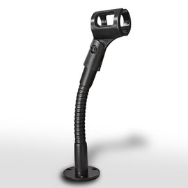 Microphone Stand - 6-INCH Heavy-Duty Flexible Gooseneck Desktop Mic Stands Holder with Flange Mount Base for Lectern Podium Podcast Meetings Lectures Streaming Gaming Studio