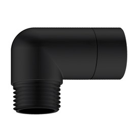 JASYA 90 Degree Elbow Shower Head Adapter Black All Metal Handheld Showerhead Elbow Adapter G1/2" Showershead Extension Arm Connector Showersdapter For Shower Heads Extension Pipe (90°, Black)