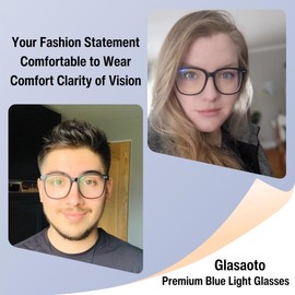 GLASAOTO Blue Light Reading Glasses for Women Men Oversized Square Frame Blocking Readers (Black, 3.50, x)