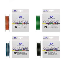 OCEAN CAT Eight-Strand Braid Wear-Resistant and Corrosion-Resistant Fishing Line Super High Performance PE Fishing Line[Apple Green,8.0#-0.48mm-80Lb（36.3kg）-300Yds]
