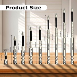 Srvauyea 9-Piece High Magnetic Screwdriver Drill Bit Set, 25-150 mm High Magnetic Screwdriver Drill Bit Set, Precision Screwdriver Drill, Non-Slip Screwdriver Set for Electric Drills