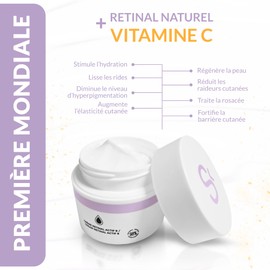 SKINEANCE • Nr. 1: Retinal + Vitamin C • Anti-Aging-Innovation • Bio-Gesichtscreme 50 ml • Vegan • Hochdosiertes Retinal • 98% natürlich • 8-in-1 Wirkung • Starke Anti-Falten-Wirkung