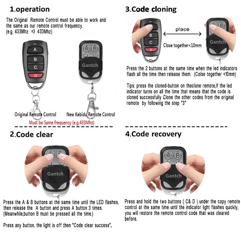Cloning Remote Control Keychain, Replacement Garage Door Electric Gate, Duplicates