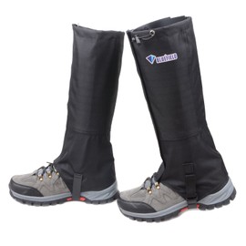 TRIWONDER Polainas Impermeable de Senderismo para piernas a Prueba de Viento Nieve Lluvia para Montaña Caza Esquí Escalada (1 Par) (Negro, L)