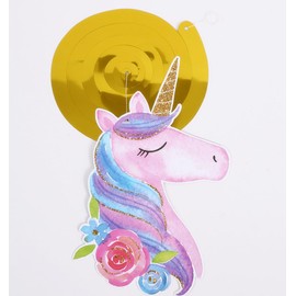 GAKA FAVOR Pack of 20 Swirl Decoration Unicorn Spirals Garland Foils Ceiling Hanger Unicorn Spiral Decoration for Girls Birthday, Wedding, New Year's Eve or Carnival Party Decoration