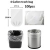 100 Count Small Trash Bags 4 Gallon Small Clear Garbage