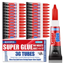 3 Gram (Pack of 24) Single Use Super Glue Liquid, Super Fast, Thin & Strong Adhesive Superglue, Cyanoacrylate Glue for Hard Plastics, DIY Craft, Ceramics, Leather, Metal Etc