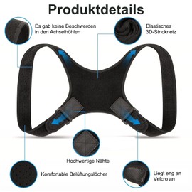 Oiieco Rücken Geradehalter,HaltungsKorrektur Rücken HerrenDamen,Rückenstützgürtel,Verstellbare und Atmungsaktive, Back Posture Haltung Korrektur Gurt für Herren und Damen,für eine ergonomische