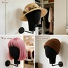 21in Wig Head Wall Mount Mannequin Head for Caps,Canvas Hat