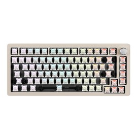 DrunkDeerA75 Rapid Trigger Mechanical Keyboard, Magnetic Switch Keyboard, TKL RGB Wired USB Compact 82 Keys with Knob,Grey Barebones