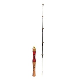 Ice Fishing Rod Wooden Grip Solid Structure Lightweight Portable Mini Fishing Pole for Freshwater Sea Surf Fishing Large 78cm / 30.7in