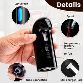 Samuelworld Wine Aerator Dispenser Set, 2024 New Electric Multi-Smart Decanter with Corkscrew and Wine Stopper, USB Rechargeable Wine Aerator Pourer for Party, Bar, Home (Black)
