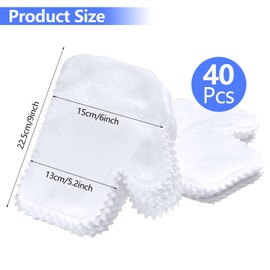 40 Pieces Microfiber Dusting Cloths Gloves, Dust Wipes, Feather Dusters, Grabs and Locks in Dust, Pet Hair Cleaning Possible Dual-Sided Disposable Dusting Gloves