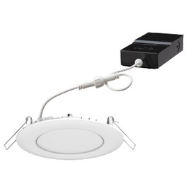 Juno WF4C RD TUWH MW M6 Smart LED Wafer Downlight, 2700K-5000K Tunable White, Dimmable, Zigbee or Bluetooth Connection, Use with Alexa, Google Home, SmartThings, Ultra Thin, 4 Inch, Matte White