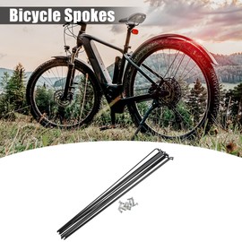 QUARKZMAN 12 Pcs 14G J Curve 286mm Spokes with Nipples for Bicycle Black