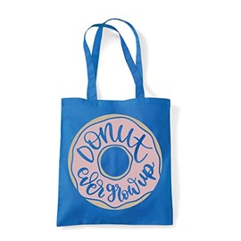 Miammo Donut ever grow up food pun funny statement [FB21] tote shopping bag - Sapphire