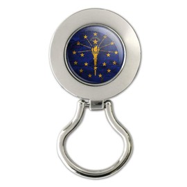 Rustic Indiana State Flag Distressed USA Magnetic Metal Eyeglass ID Badge Holder