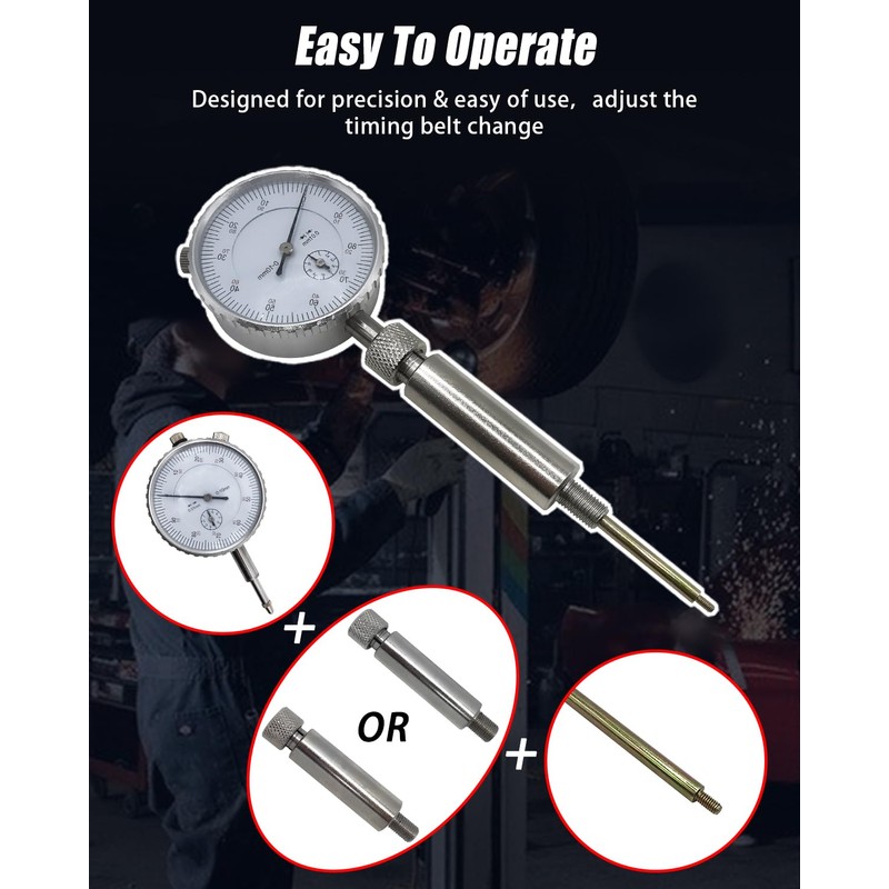 GLEXQLAO Fuel Injection Pump Timing Gauge Kit, 7 Pcs Static