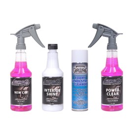 LANE'S Premium Interior Detail Kit - Contains Power Clean Vinyl and Plastic Cleaner - Interior Shine Dressing - Foamy Upholstery Cleaner & New Car Scent