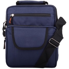 Unisex Canvas Style Multi-Functional Shoulder Cross Body Small Messenger Travel Work Utility Bag - Navy