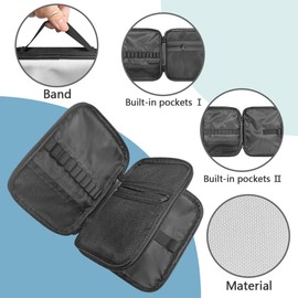 Fuojuvelie Crochet Accessories Butterfly Crochet Hook Case with Web Pockets for Various Knitting Accessories Easy to Carry Knitting Needle Case with Handle Rose