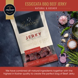 Aufschnitt Essicata Beef Jerky - Extra Tender, Grass Fed, Low Sodium - Made in USA - Certified Kosher - Keto & Halal Friendly - 5 Pack, BBQ