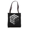 Magic Cube 3D Wireframe - Vintage Magic Cube Lover Tote